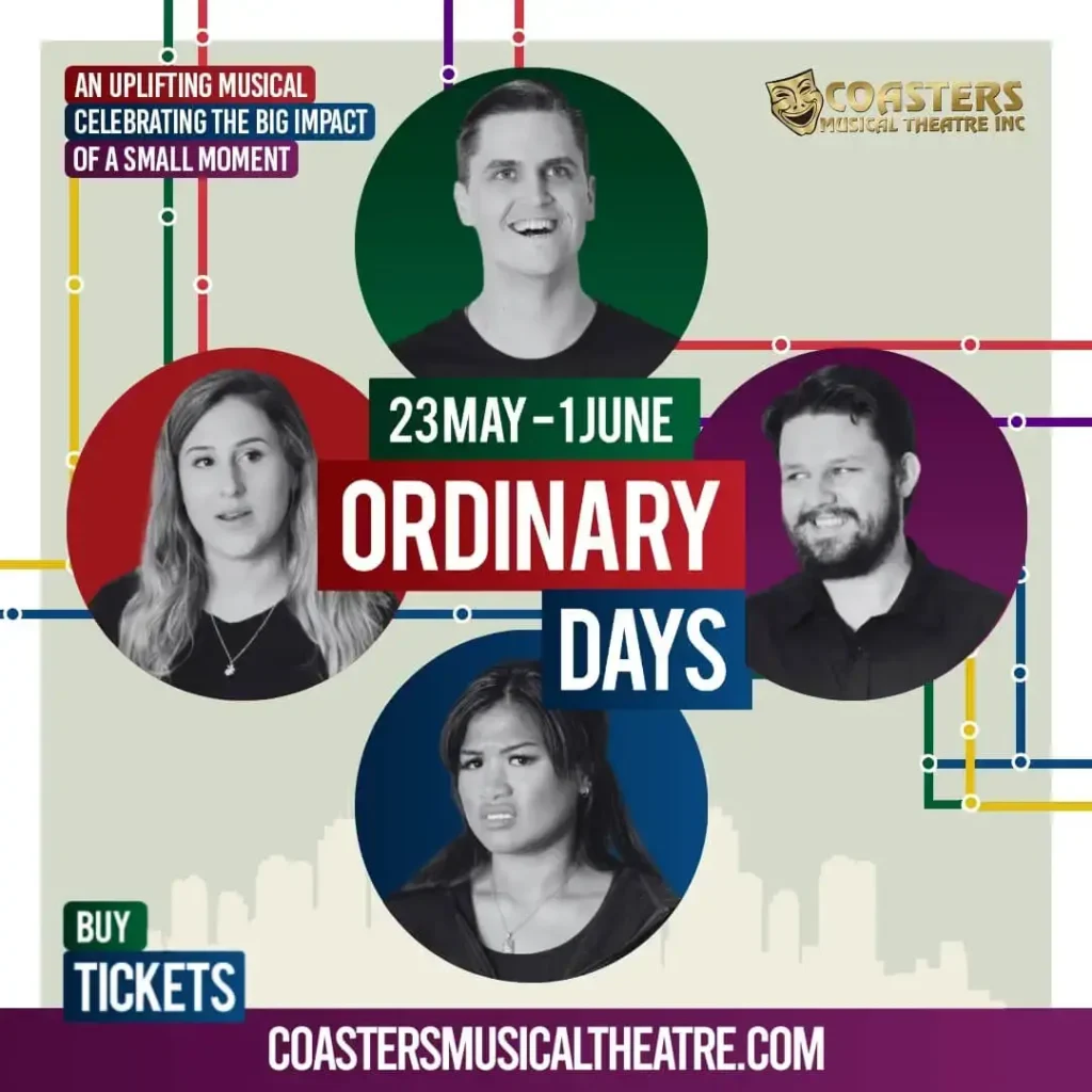 Ordinary Days tickets coasters theatre kapiti